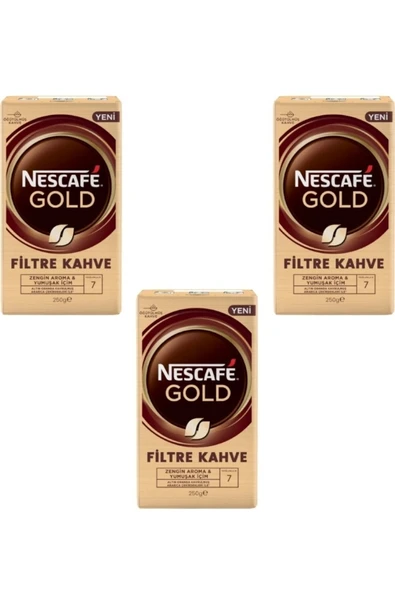 Nescafe Gold Filtre Kahve 250 Gr X 3'lü Paket ürün görseli 1
