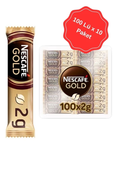 Nescafe Gold Granül Kahve 2Gr (100Lü x 10 Paket) ürün görseli 1