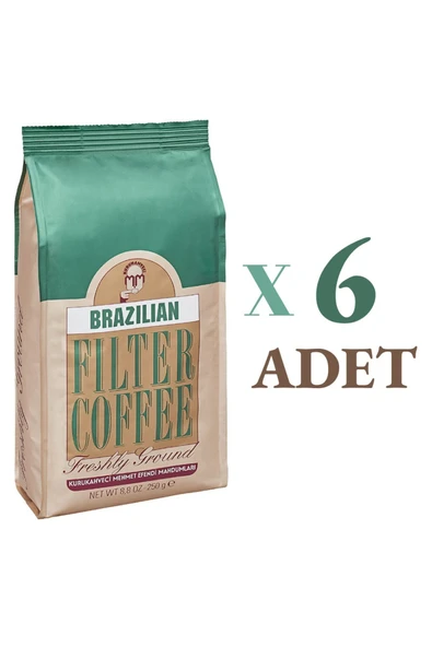 Kuru Kahveci Mehmet Efendi Mehmet Efendi Brazılıan Filtre Kahve Folyo 250gr 6 Lı Set ürün görseli 1