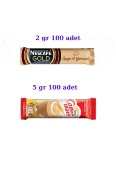 Nescafe Gold 2gr 100'lü + Cafe Mate 5gr 100'lü ürün görseli 1