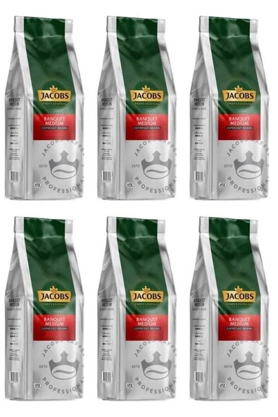 Jacobs Banquet Medium Espresso Beans Çekirdek Kahve 6 X 1 Kg ürün görseli 1