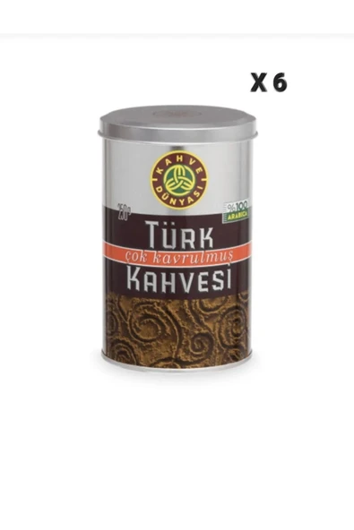 Kahve Dünyası Çok Kavrulmuş Teneke Türk Kahvesi 250 gr X 6 adet ürün görseli 1