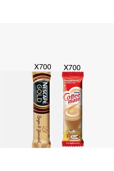 Nescafe Gold 2grX700 Adet, Coffe Mate 5grX700 Adet. Tek Kullanımlık Paket Kahve Çeşitleri. ürün görseli 1