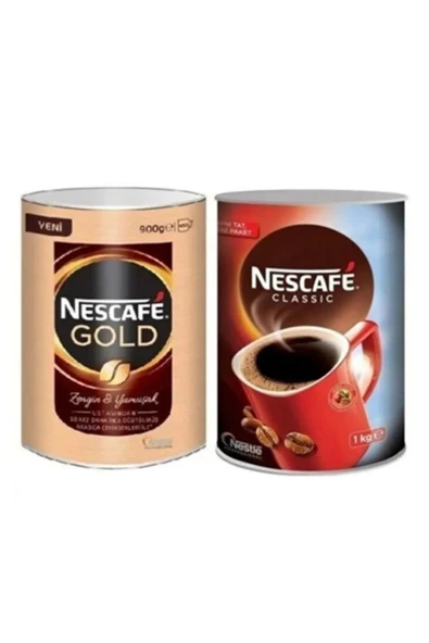 Nescafe Gold Teneke 900 gr - Necafe Classıc Teneke 1 Kg ürün görseli 1