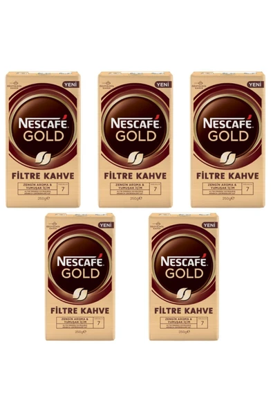 Nescafe Gold Filtre Kahve 250 Gr 5 Adet ürün görseli 1