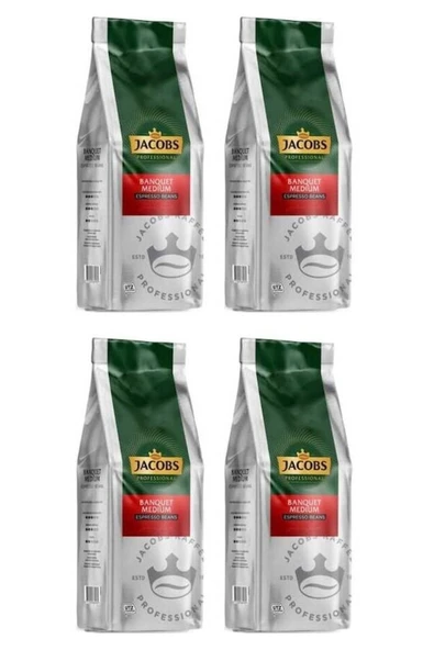 Jacobs Banquet Medium Espresso Beans Çekirdek Kahve 4 X 1 Kg ürün görseli 1
