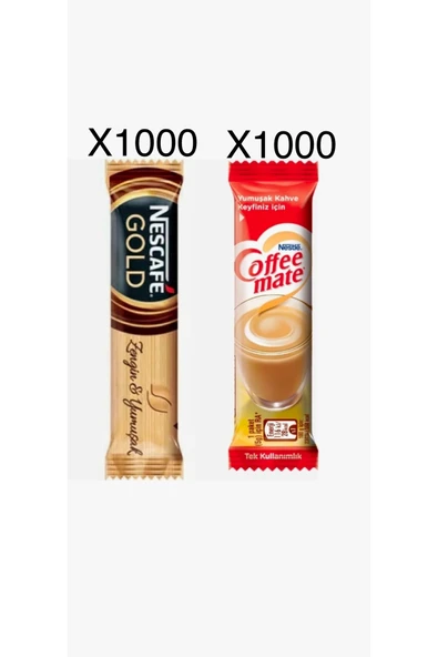 Nescafe Gold Tek İçimlik 2grx1000 Adet.Coffe Mate 5grx1000 Adet. Hazır Kahve Çeşitleri. ürün görseli 1