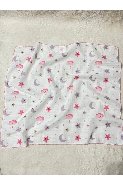 Çok Amaçlı Müslin Örtü 75*85 Cm Bebek & Çocuk & Yeni Doğan Müslin Battaniye, Müslin Bez ürün görseli 1