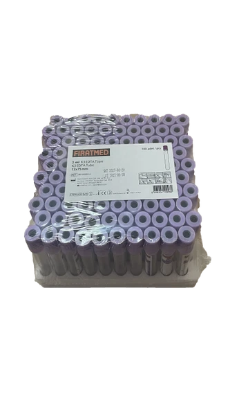 Fıratmed 2ML HEMOGRAM K2EDTA 13X75MM TÜP 100 ADET ürün görseli 1
