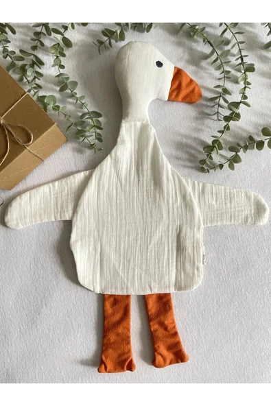 Müslin Bebek Uyku Arkadaşı Seti / %100 Pamuk Dörtlü Set / Yenidoğan Bebek Hediyelik Kutulu Set ürün görseli 1