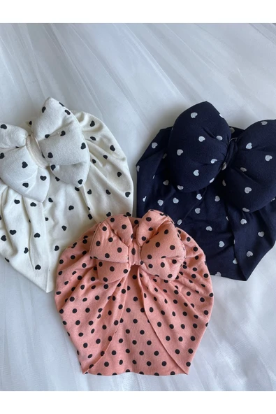 Kız Bebek Saç Bonesi Seti / Yeni Doğan Bebek Hediyelik ürün görseli 1