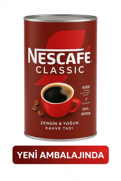 Nescafe Classic Hazır Kahve Teneke 1 kg ürün görseli 1