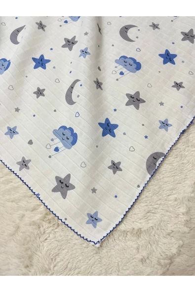Çok Amaçlı Müslin Örtü 75*85 Cm Bebek & Çocuk Yeni Doğan Müslin Battaniye(AĞIZ MENDİLİ HEDİYELİ) ürün görseli 1