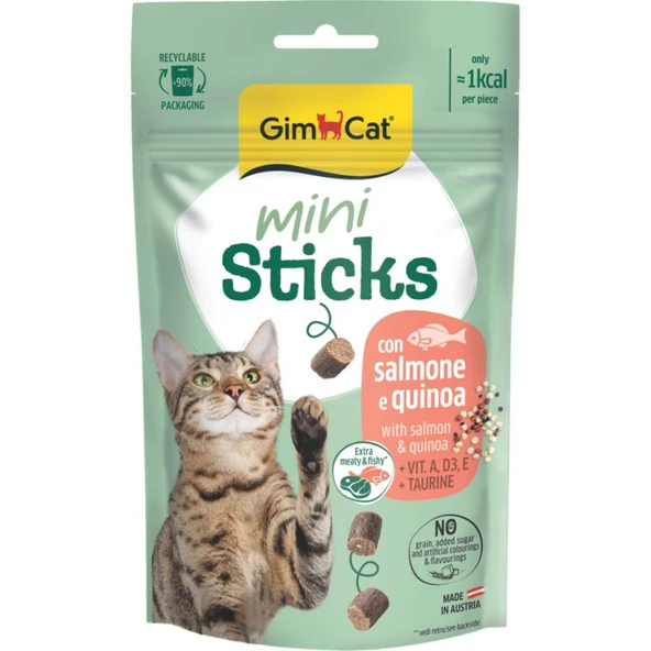 Gimcat Mini Sticks Somonlu&Kinoalı Ödül Çubukları 50 gr ürün görseli 1