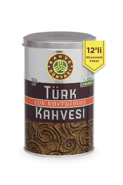 Kahve Dünyası Çok Kavrulmuş Türk Kahvesi 250 gr. 12'li ürün görseli 1