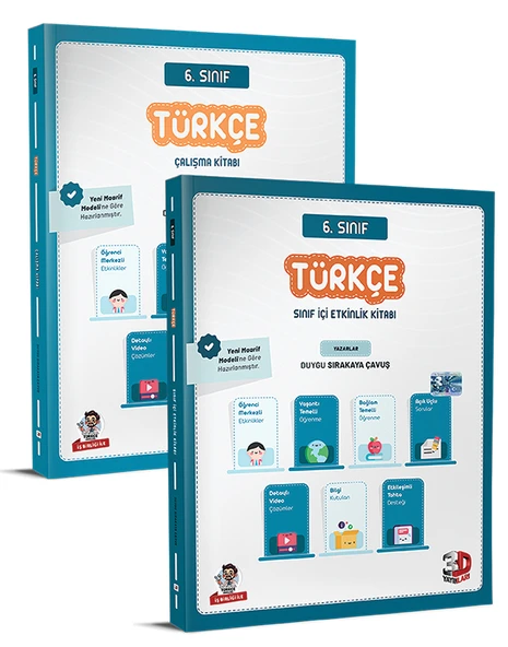 3D 2026 6. Sınıf Türkçe Ek Sınıf İçi Etkinlik Kitabı + Çalışma Kitabı 2 Kitap ürün görseli 1