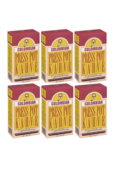 Kuru Kahveci Mehmet Efendi Mehmet Efendi Colombıan Press Coffee Folyo 250gr 6 Lı Set ürün görseli 1