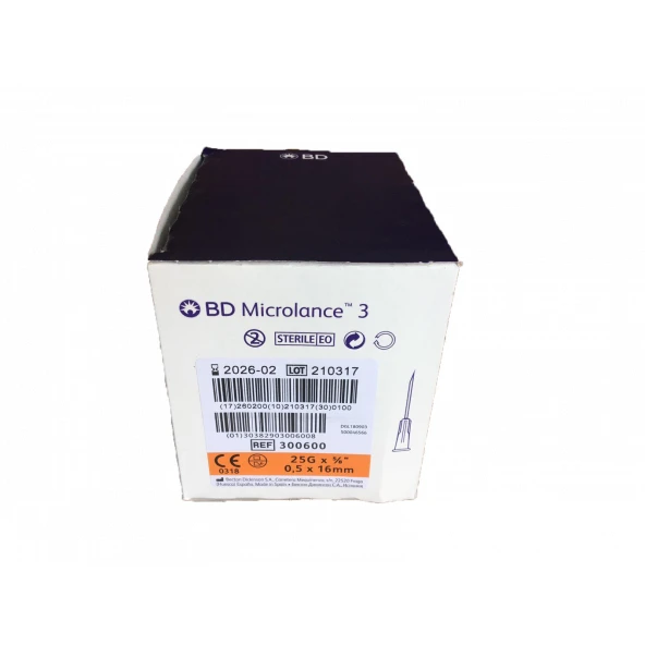 Bd Microlance Turuncu Iğne Ucu 25g X 0,5x16mm (100 Adet) ürün görseli 1