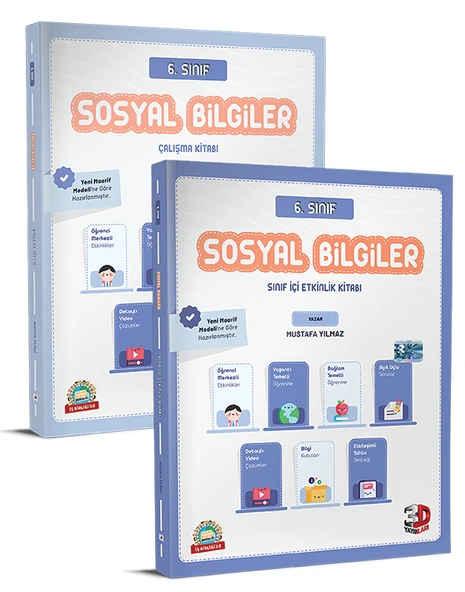 3D 2026 6. Sınıf Sosyal Bilgiler Ek Sınıf İçi Etkinlik Kitabı + Çalışma Kitabı 2 Kitap ürün görseli 1