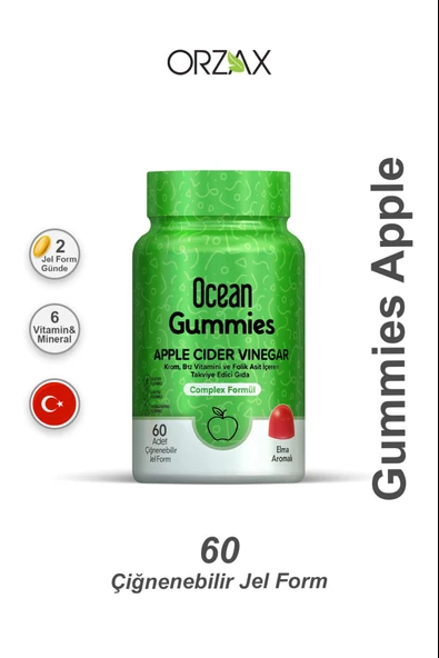 Ocean Gummies Apple Cider Vinegar 60 Çiğneme Form ürün görseli 1