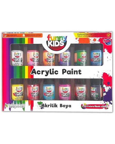 Funny Kids Akrilik Boya Seti 12x20 ml ürün görseli 1