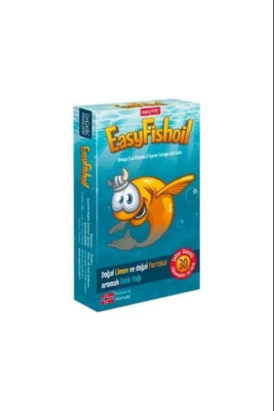 EasyFishoil Çocuk Portakal Aromalı 30 Çiğneme Tablet ürün görseli 1