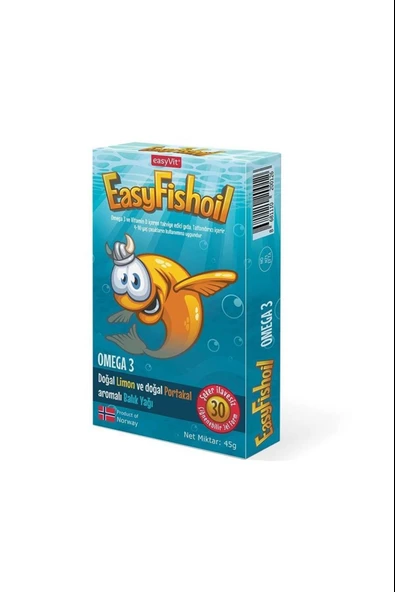EasyFishoil Çocuk Portakal Aromalı 30 Çiğneme Tablet ürün görseli 1
