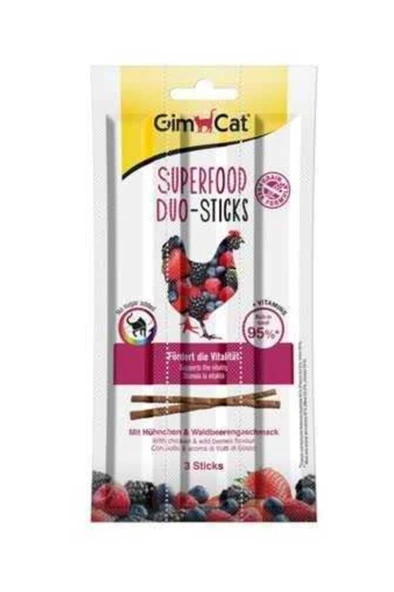 Gimcat Sp Duo Stick Tavuklu&Yaban Mersini Kedi Ödülü 3'lü 15gr ürün görseli 1