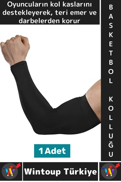 Konforlu Basketbol Voleybol Fitness Likralı Elastik Ter Emici Destekleyici Basketbol Kolluğu L Beden ürün görseli 1