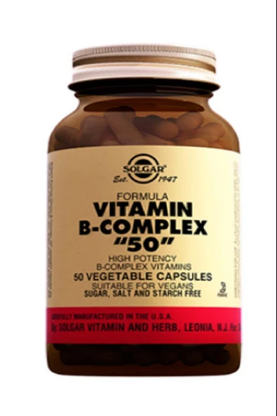Solgar Vitamin B Complex 50 Mg 100 Kapsül - Resim 4
