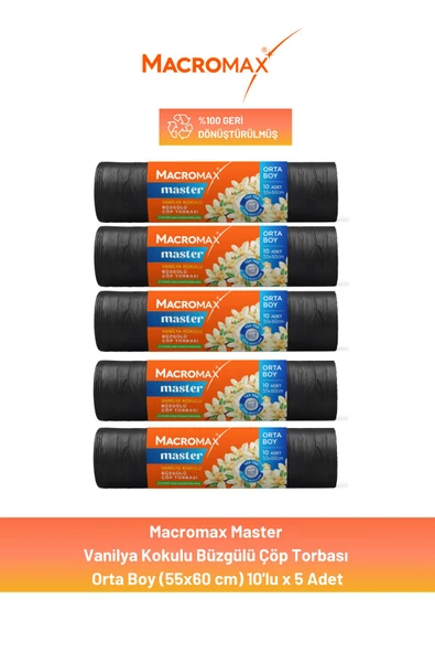 Macromax Master Büzgülü Vanilya Kokulu Çöp Torbası x 5 Adet ürün görseli 1