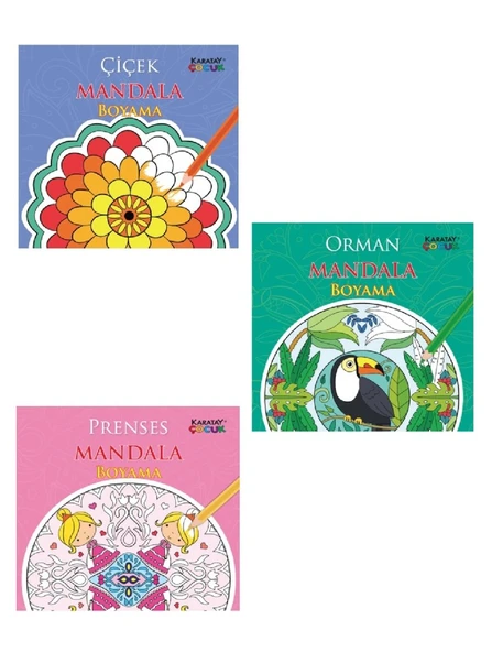 Mandala 3 Adet Boyama Kitap Seti (Prenses-Orman-Çiçek) ürün görseli 1