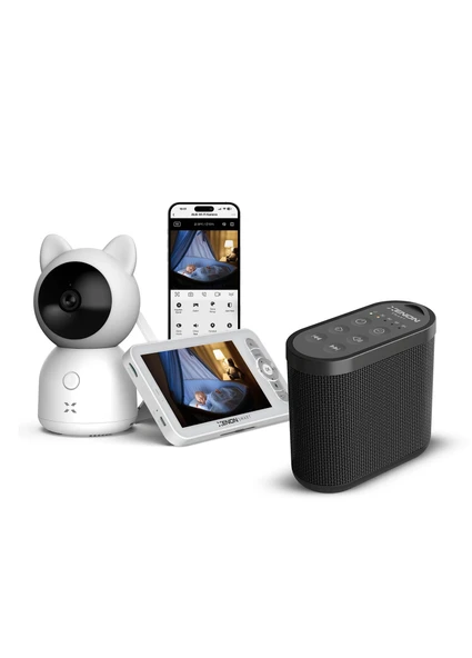 Xenon Smart Bebek Kamerası (Ekranlı) ve Uyku Arkadaşı 2'li Set, Mobil Kontrol, Ayarlanabilir Akıllı Paket ürün görseli 1