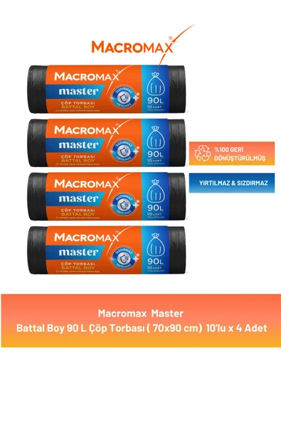 Macromax Master Çöp Torbası Battal Boy 10'lu x 4 Adet ürün görseli 1