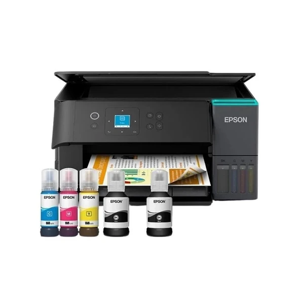 Epson L4360(Muadil Mürekkepli) Renkli Mürekkep Tanklı Yazıcı, Tarayıcı, Fotokopi, Wi-Fi, Dubleks, Siyah ürün görseli 1