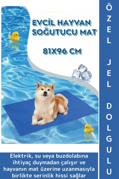 Evcil Hayvan Kolay Temizlenir Hafif Kaymaz Özel Jel Dolgulu Kedi Köpek Soğutucu Yatak Mat 81 X 96 Cm ürün görseli 1