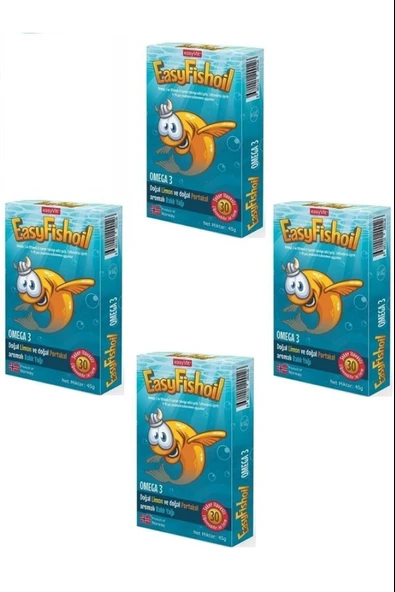 EasyFishoil Çocuk Portakal Aromalı 30 Çiğneme Tablet 4 Adet ürün görseli 1