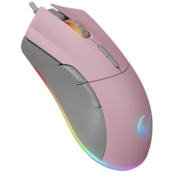 Rampage SMX-R21 COMPACT Usb Pembe/Gri RGB Işıklı+Macro 7200dpi / 1000hz Gaming Oyuncu Mouse Rampage ürün görseli 1