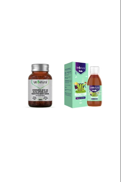 Venatura Koenzim Q10, Alfa Lipoik Asit 60 Kapsül + Venatura Kids Magnezyum 100 ml ürün görseli 1