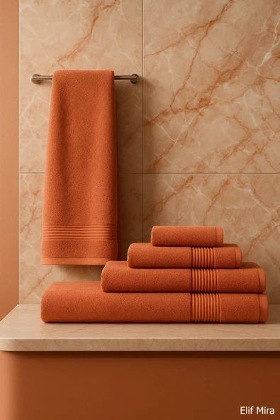 6 Parça İnce Yazlık Banyo Havlusu Seti Pamuklu 70x140 cm Serenio ürün görseli 1