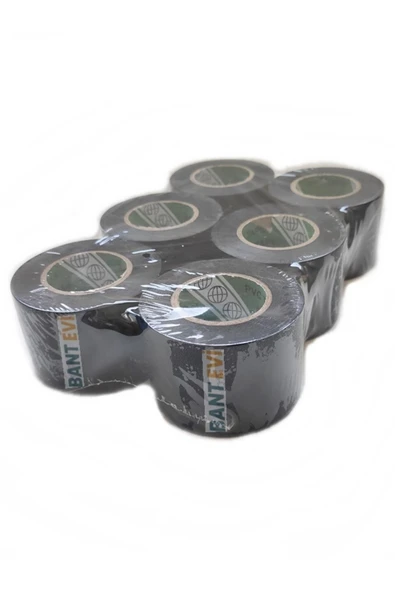 Siyah Pvc Bant 6 Adet 5cmx25m Izolasyon Bandı 50mm ürün görseli 1