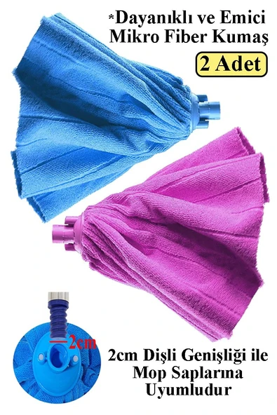 Mikrofiber Mop Paspas Yedek Ucu 2 Adet Kaliteli Mikrofiber Parke Mermer Seramik Fayans Paspas Laminant Temizlik ürün görseli 1