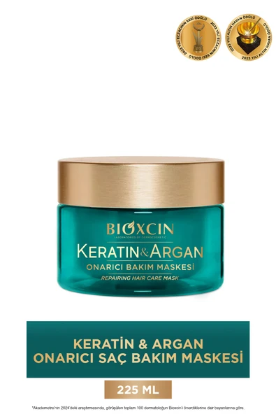Bioxcin Keratin & Argan Onarıcı Bakım Maskesi 225 Ml - Yıpranmış Ve Hassas Saçlar ürün görseli 1