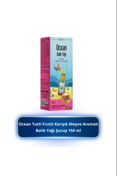 Ocean Tutti Frutti Karışık Meyve Aromalı Balık Yağı Şurup 150 ml ürün görseli 1