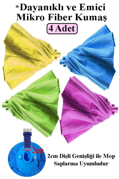Mikrofiber Mop Paspas Yedek Ucu 4 Adet Kaliteli Mikrofiber Parke Mermer Seramik Fayans Paspas Laminant Temizlik ürün görseli 1