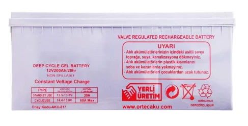 Or-Tec  12V 200A Jel Akü - Resim 3