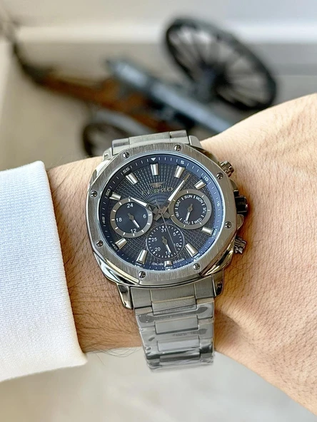 Ferro FM11652AWT-V3 Quartz Çelik Gri Lacivert Kadran 42 mm Erkek Kol Saati ürün görseli 1