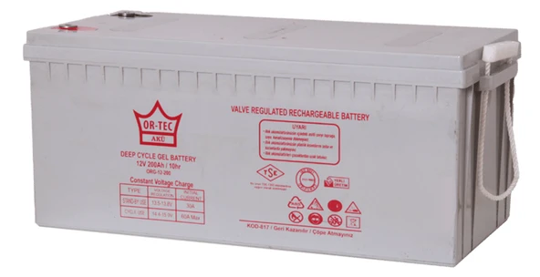 Or-Tec  12V 200A Jel Akü ürün görseli 1
