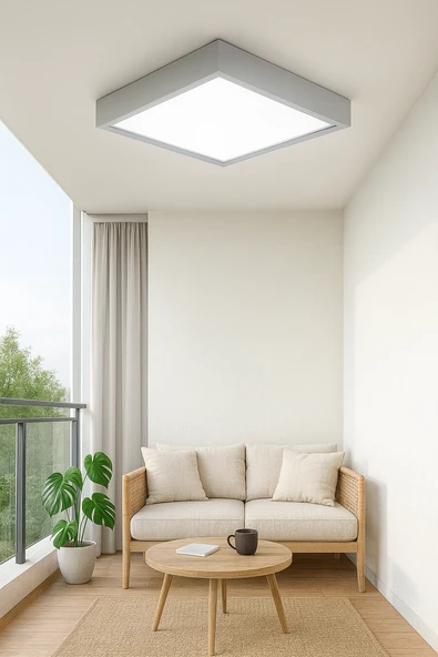 Gri Çerçeveli Led Panel Avize 30 30 cm 3200K gün ışığı ürün görseli 1
