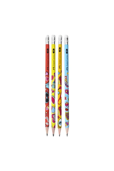 Faber-Castell Popart 2B Silgili Kurşun Kalem 4 Adet 16877 ürün görseli 1